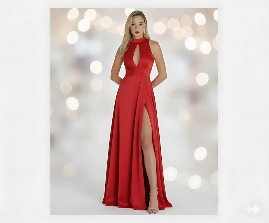 SATIN LONG – BLING DRESS