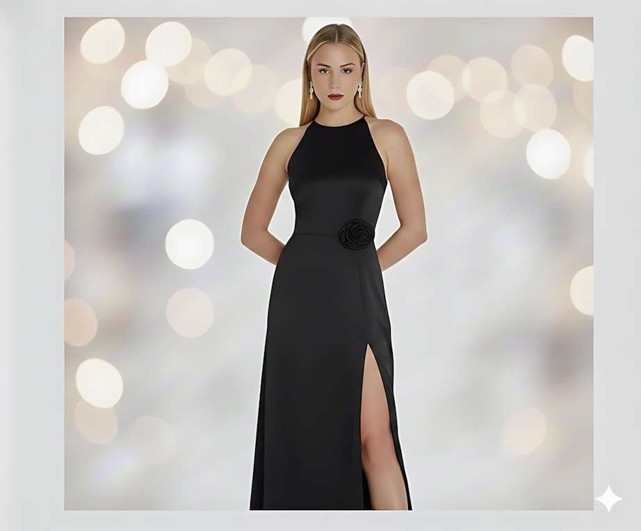 SATIN LONG – BLING DRESS